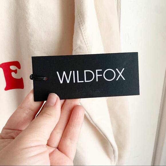 WILDFOX All You Need Is Love Crewneck Sweatshirt Graphic Print Beatles Large NWT - Picture 4 of 8